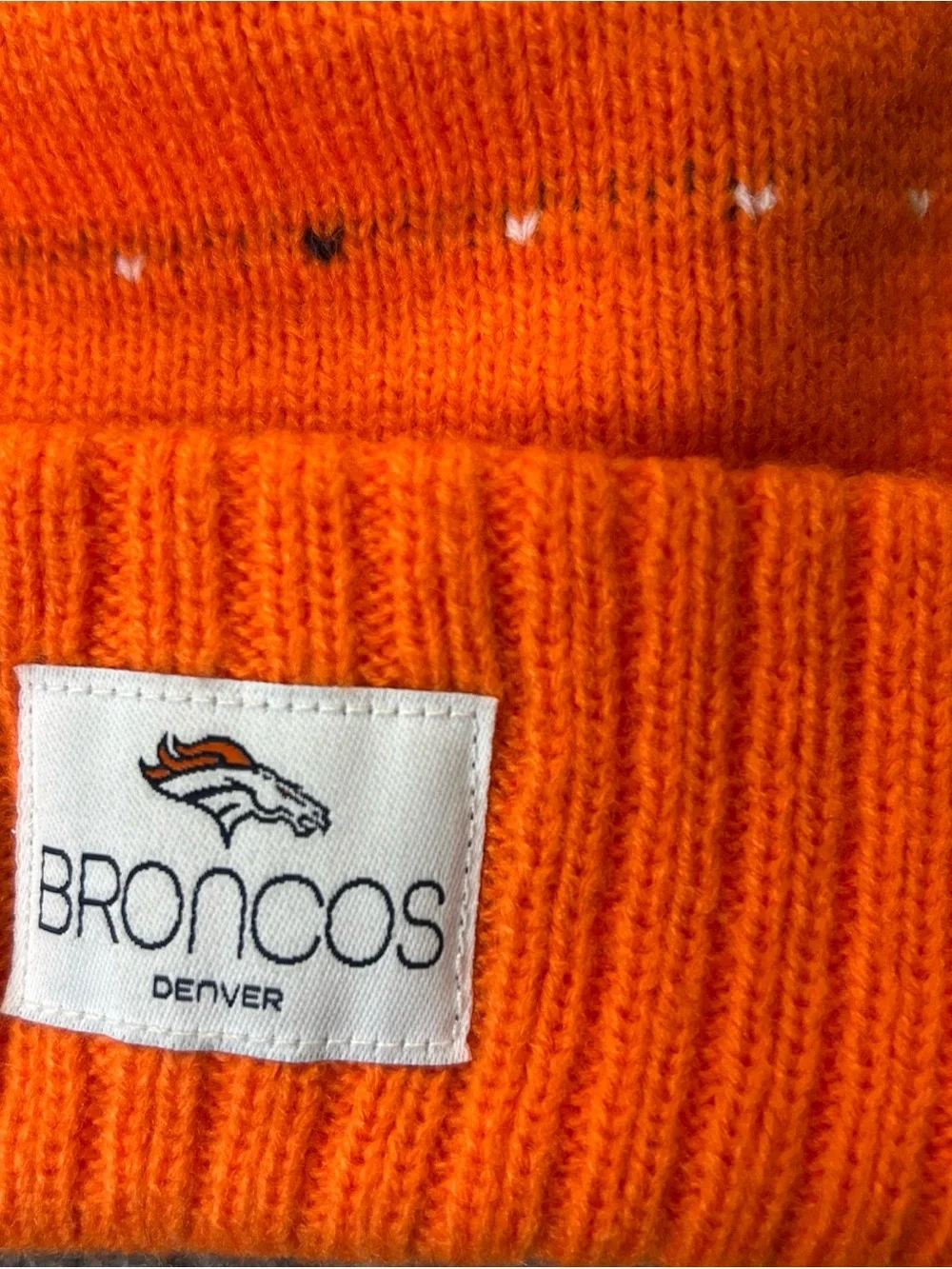 NFL New Era Denver Broncos Kids Pom Beanie - Orange with Multicolor Pom